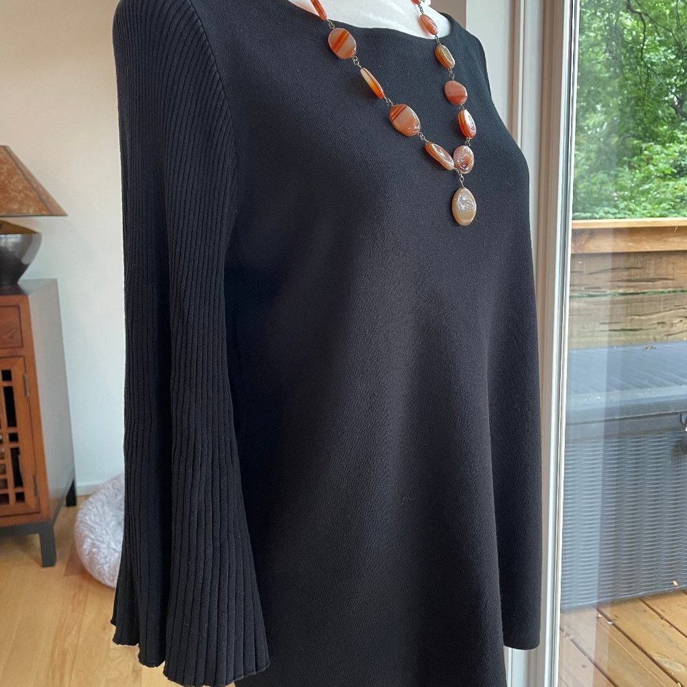 Ann Taylor Black Bell Sleeve Top
